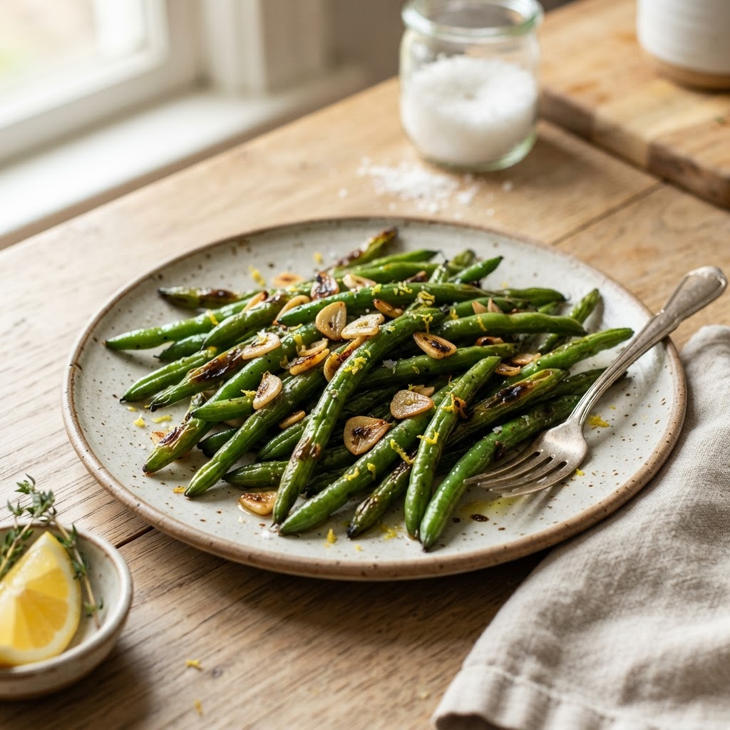 Roasted Green Beans with Garlic
