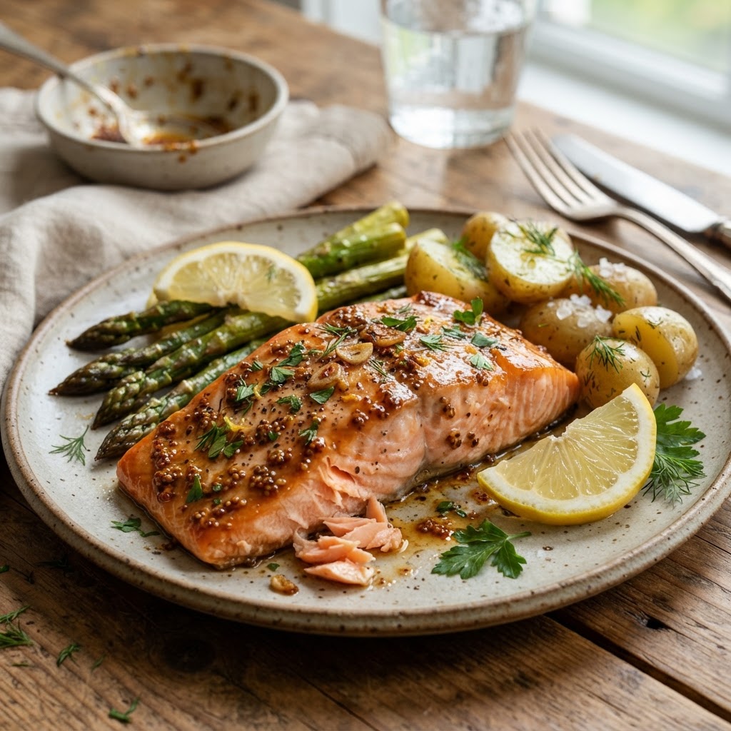 Honey Dijon Baked Salmon