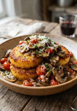 Crispy Polenta with Mushroom Ragout