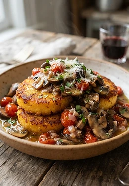 Crispy Polenta with Mushroom Ragout