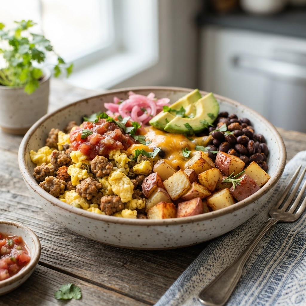 High-Protein Breakfast Burrito Bowls