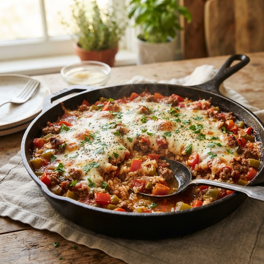Ground Beef Stuffed Pepper Casserole