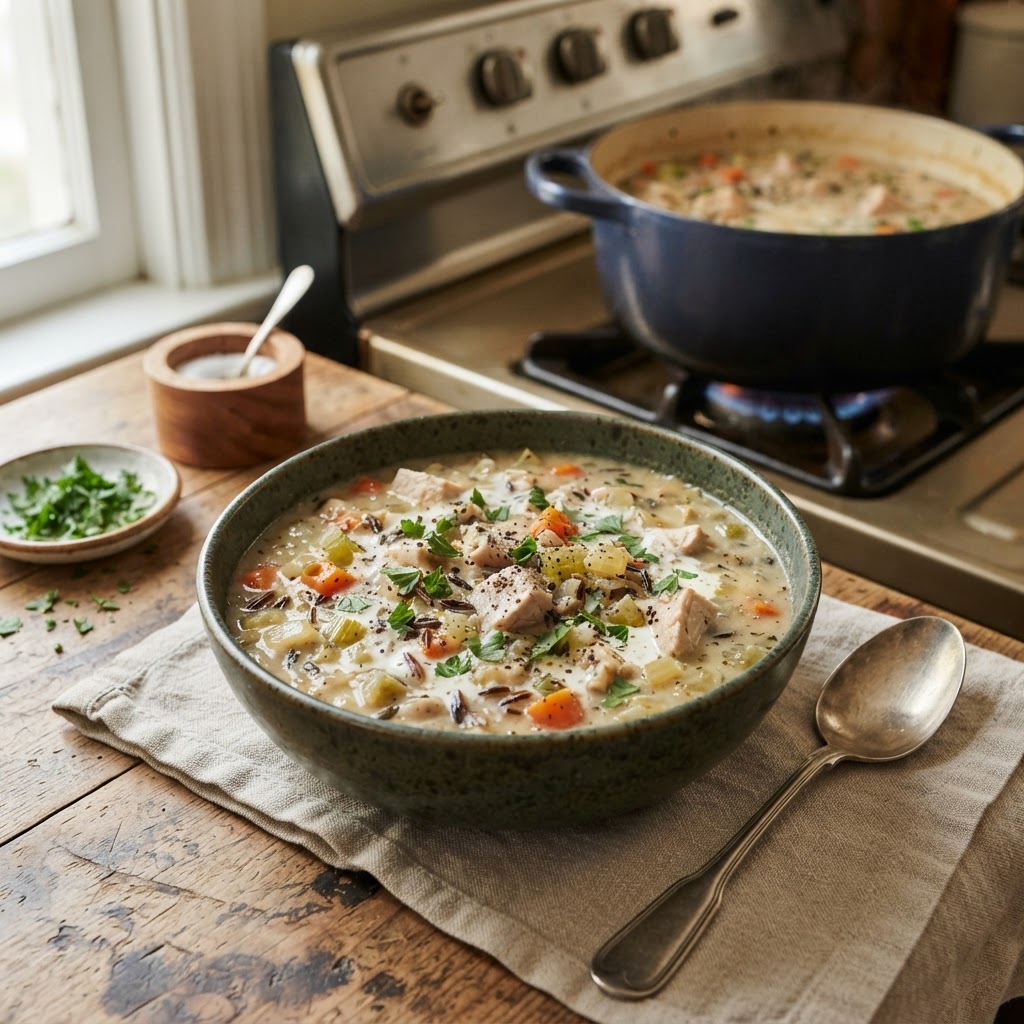 Leftover Turkey Wild Rice Soup