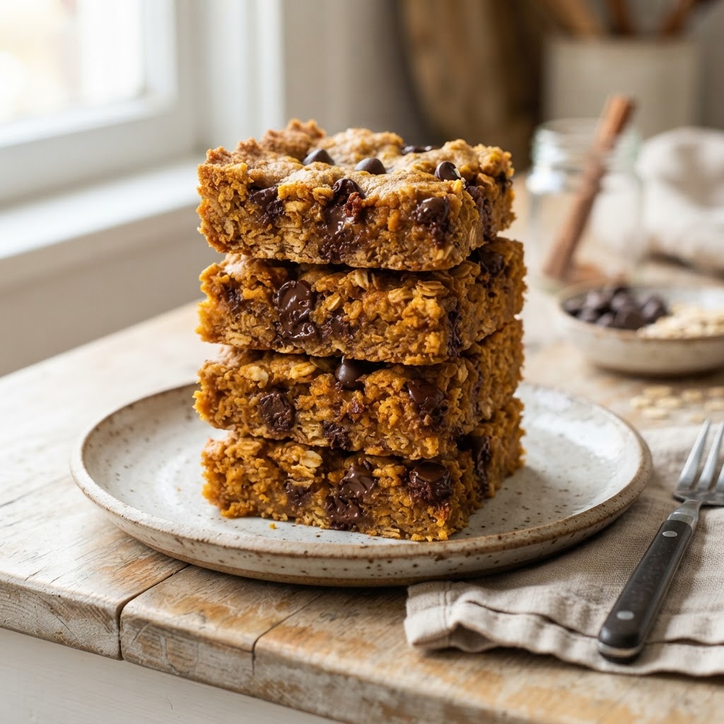 Pumpkin Chocolate Chip Oat Bars