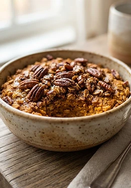 Spiced Pumpkin and Pecan Baked Oats