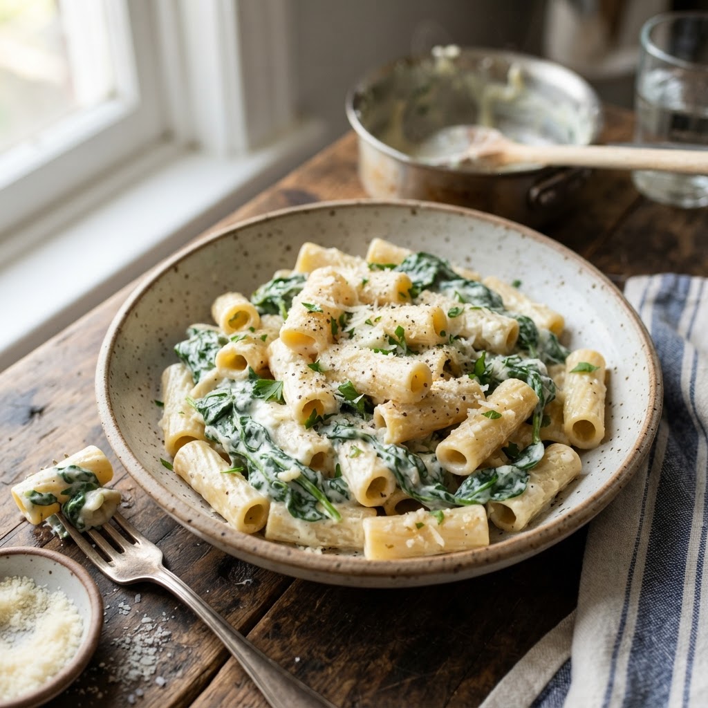Greek Yogurt Garlic Parmesan Pasta
