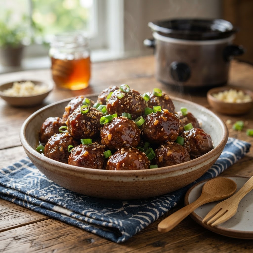 Slow Cooker Honey Garlic Meatballs
