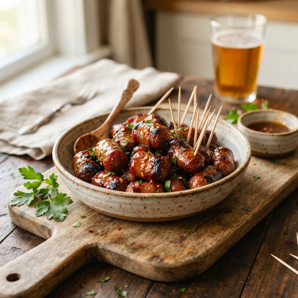 Hot Honey Dijon Sausage Bites