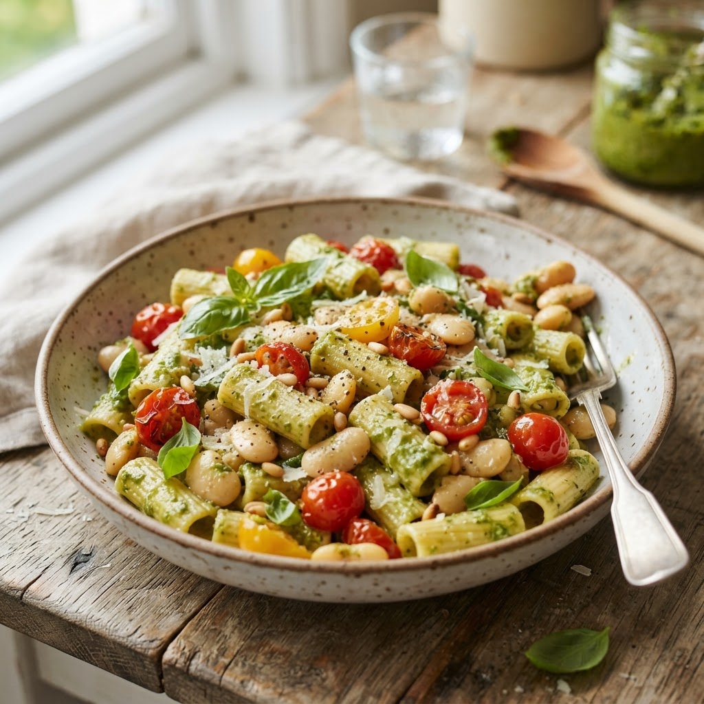 20-Minute Butter Bean Pesto Pasta