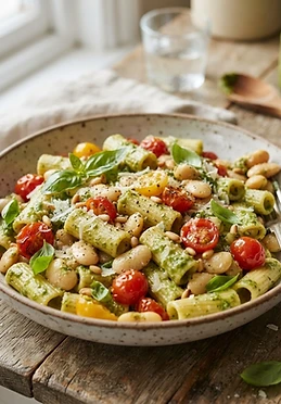 20-Minute Butter Bean Pesto Pasta