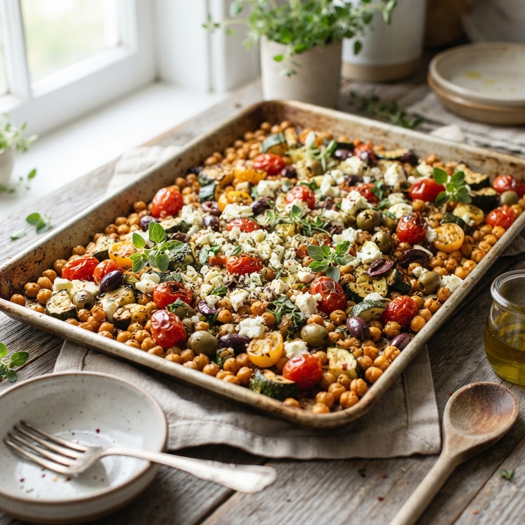 Sheet Pan Mediterranean Chickpeas and Feta