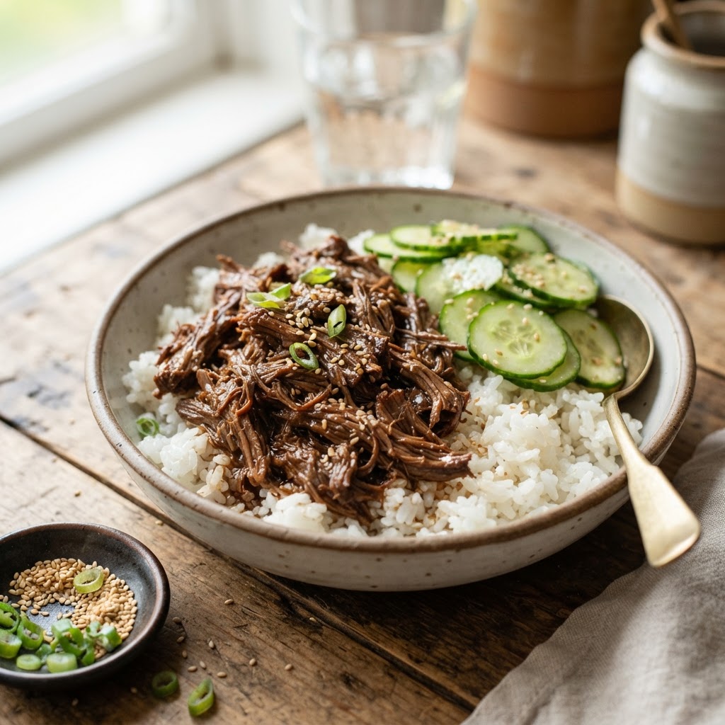 Slow Cooker Korean Beef Bowls