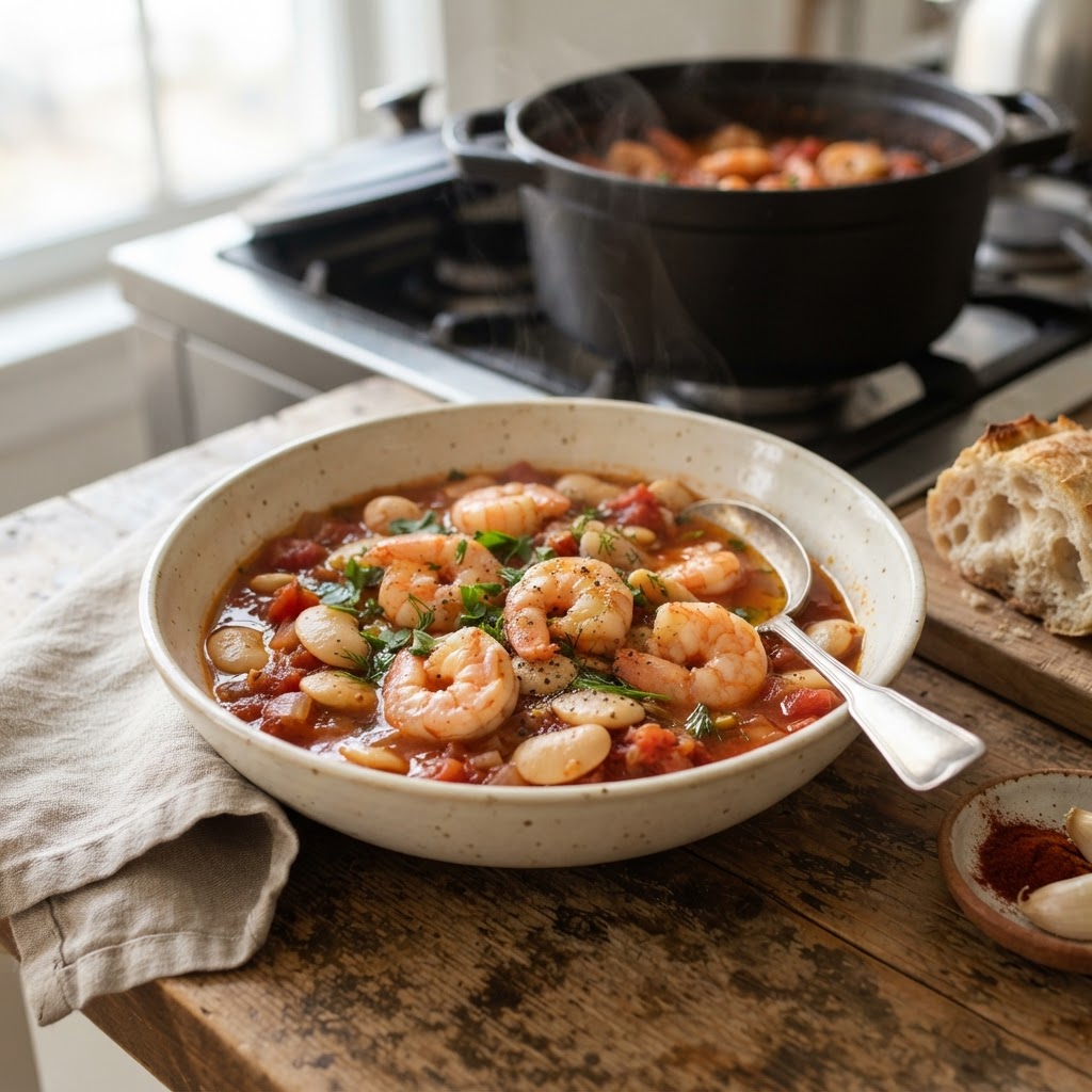 Shrimp and Butter Bean Stew with Paprika