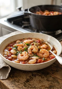 Shrimp and Butter Bean Stew with Paprika