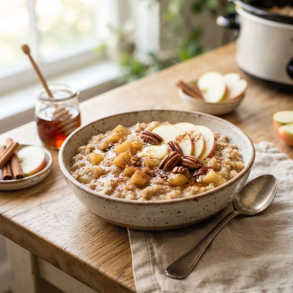 Slow Cooker Apple Cinnamon Oatmeal