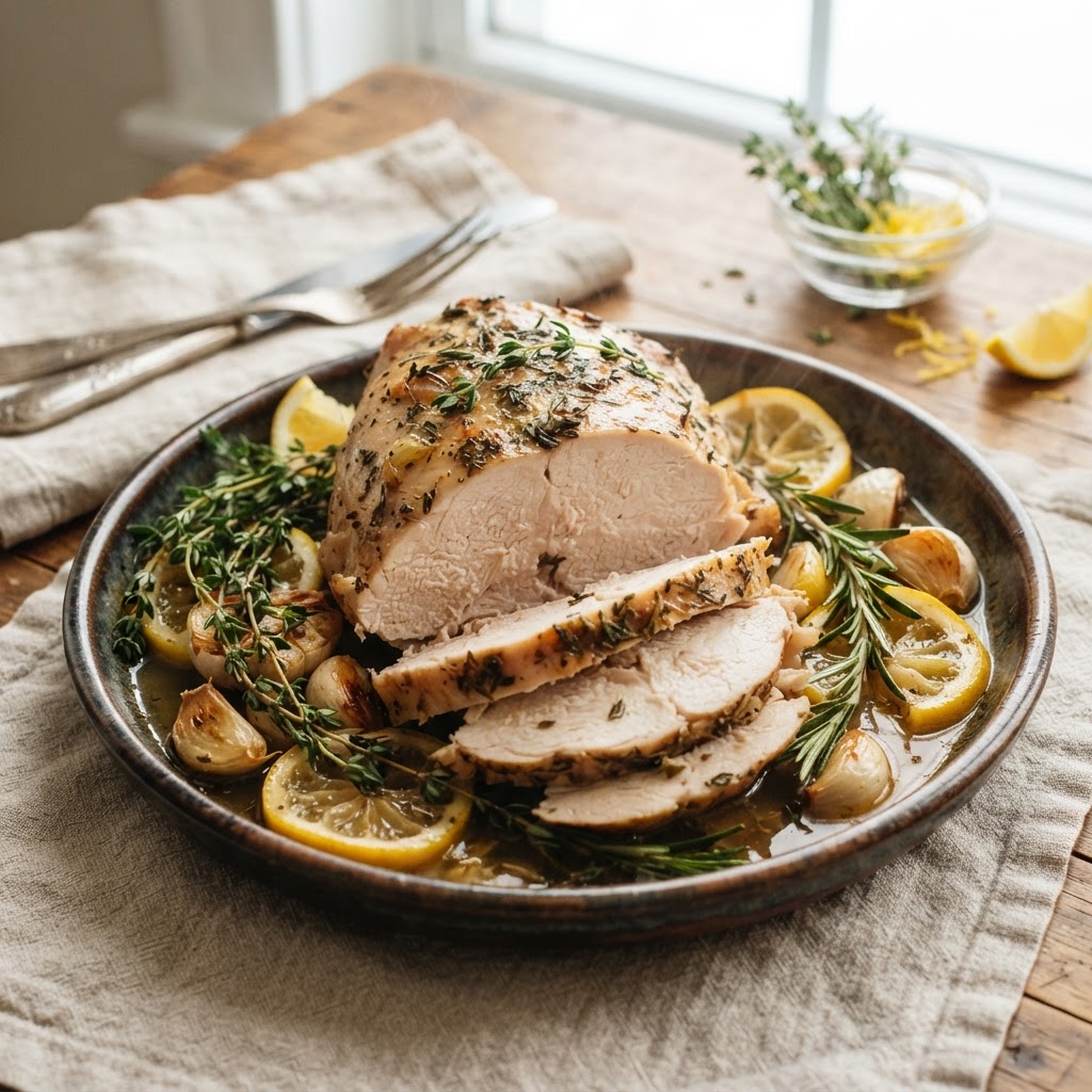 Slow Cooker Lemon Herb Turkey Breast