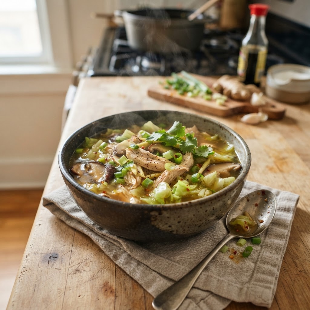 Ginger Chicken Cabbage Soup