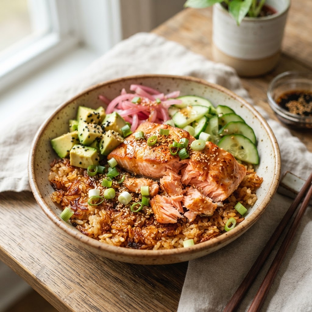 Crispy Rice Salmon Bowls