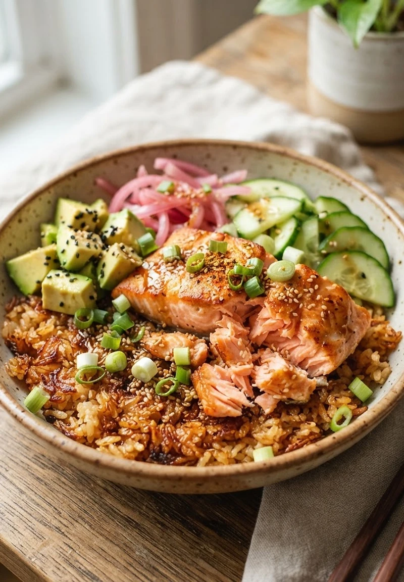 Crispy Rice Salmon Bowls