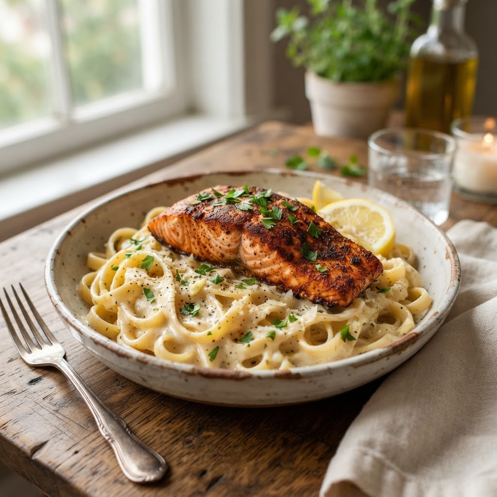 Cajun Salmon Alfredo