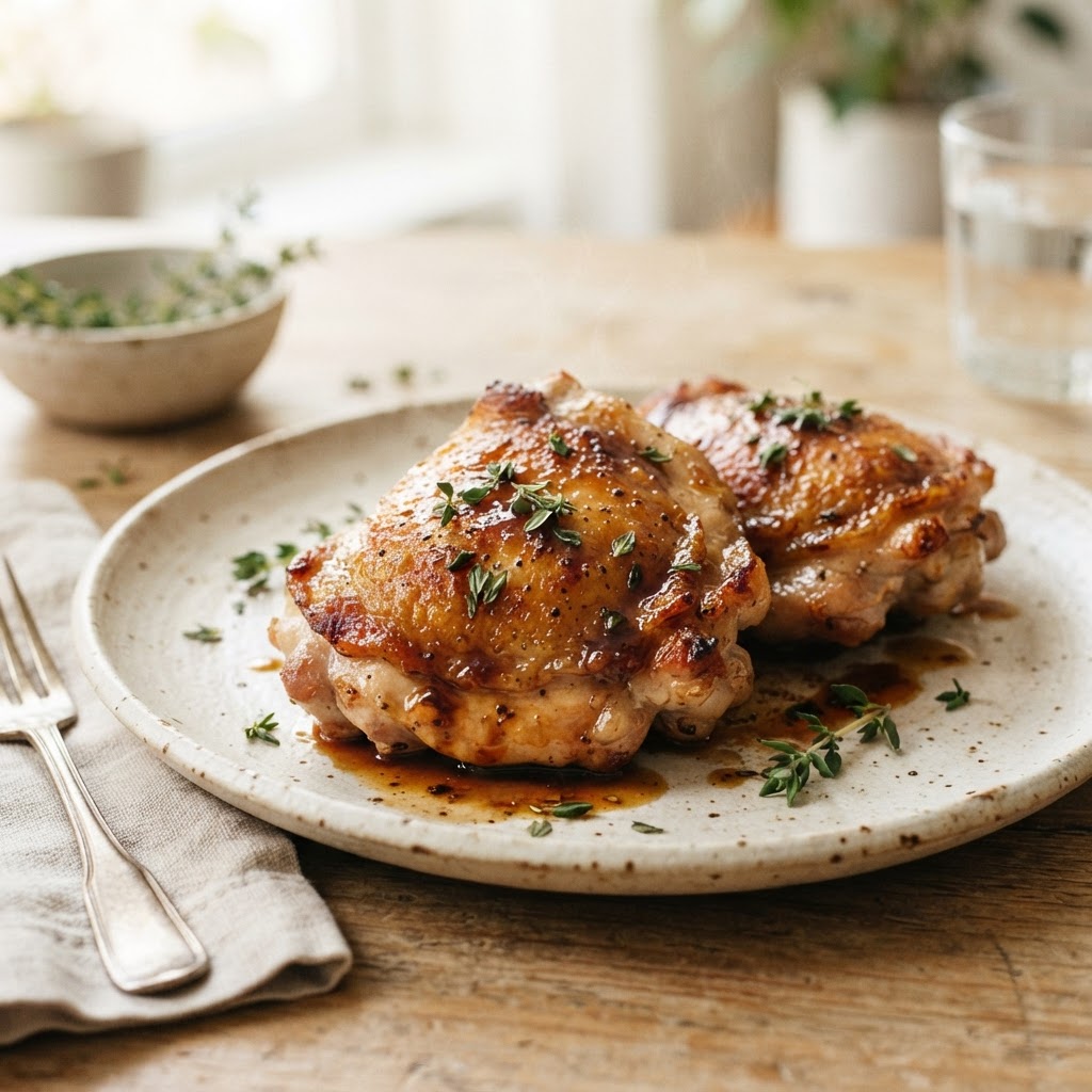 Pan-Seared Chicken Thighs with Balsamic-Honey Glaze