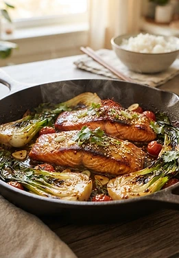 Miso Butter Salmon with Bok Choy