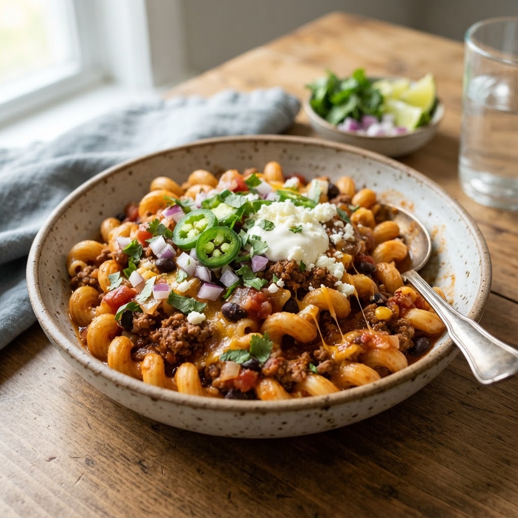 Slow Cooker Taco Pasta