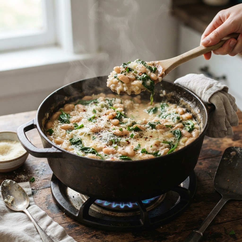 One-Pot Creamy White Bean Rice
