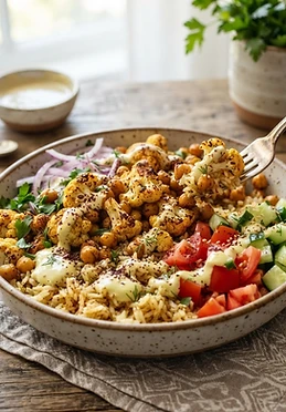 Cauliflower and Chickpea Shawarma Bowls