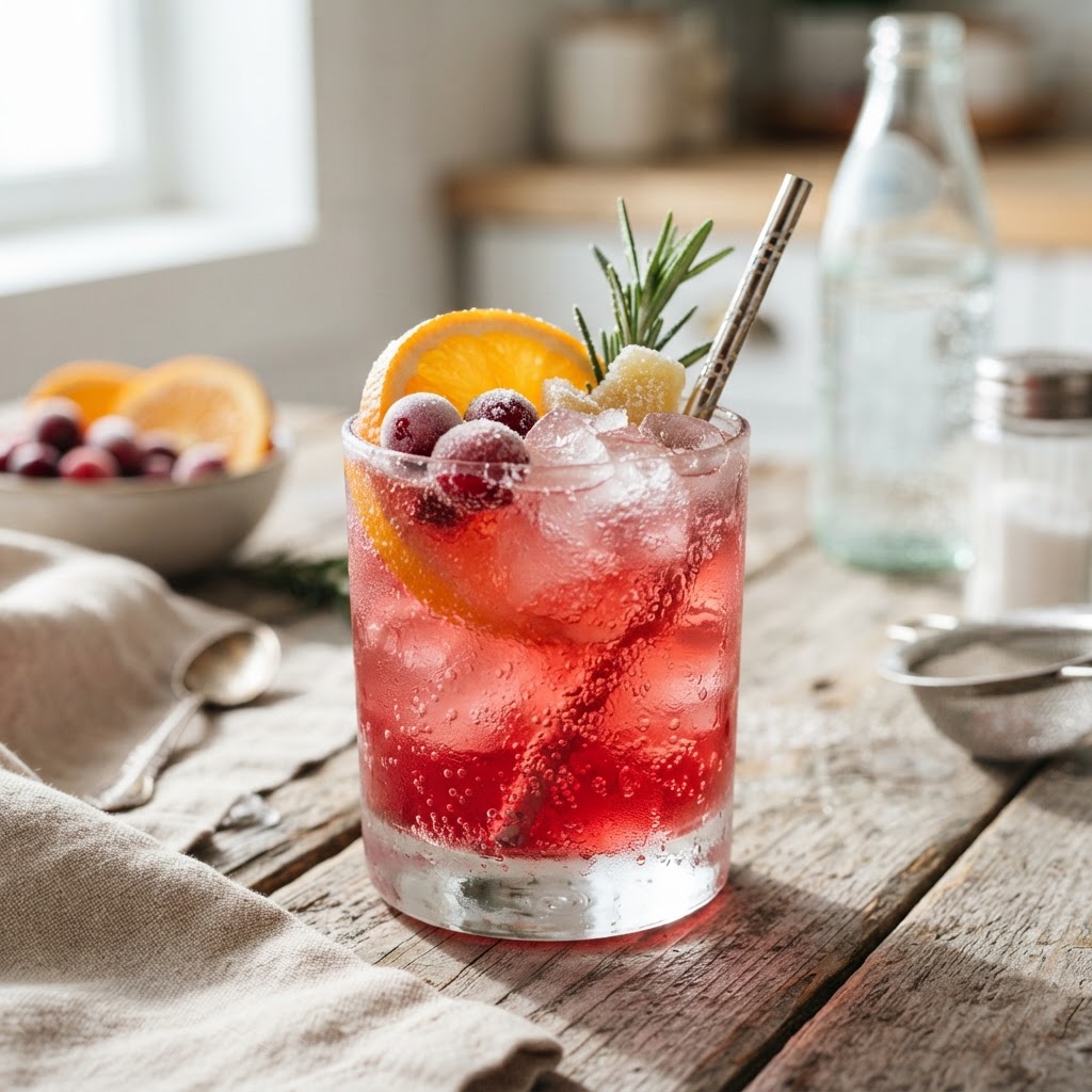 Cranberry Orange Ginger Mocktail