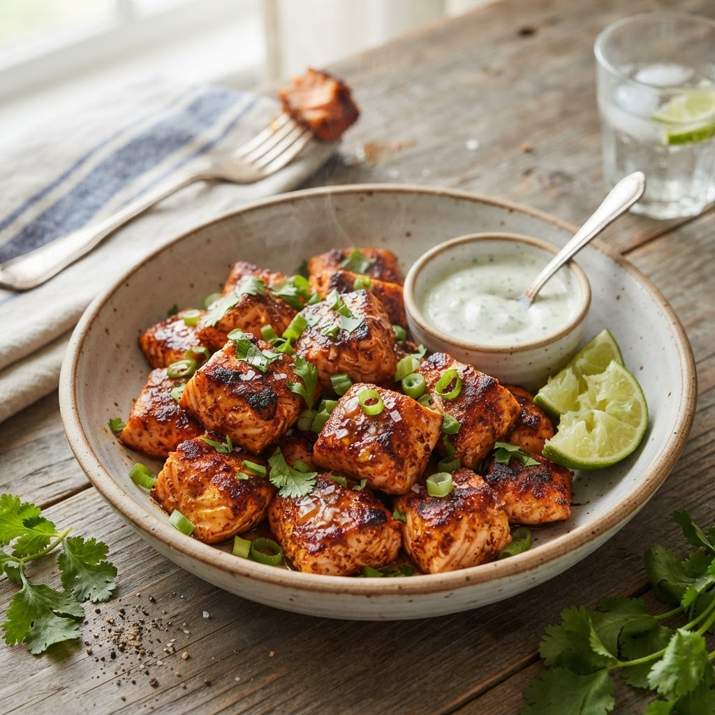 Air Fryer Cajun Salmon Bites