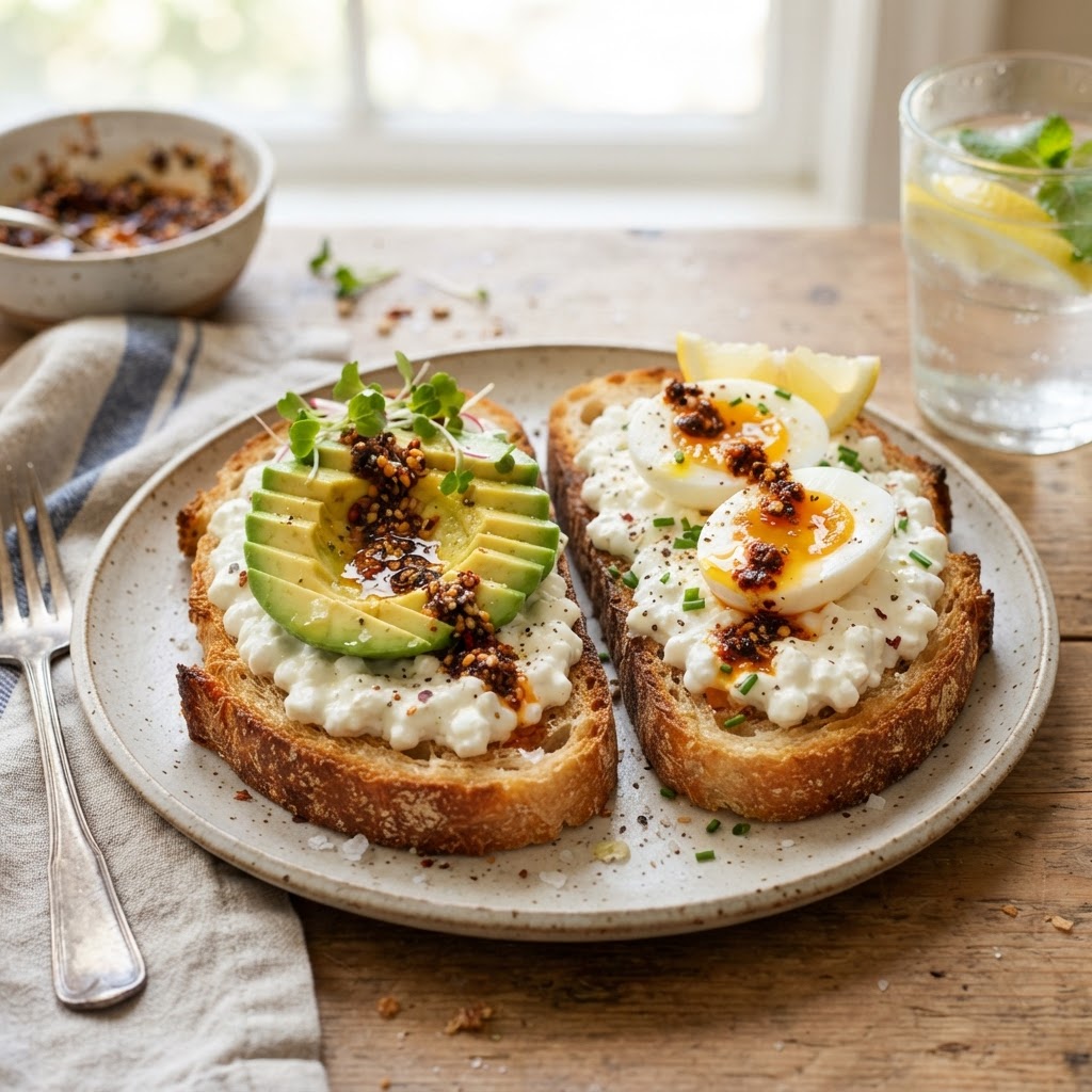 Cottage Cheese Breakfast Toast