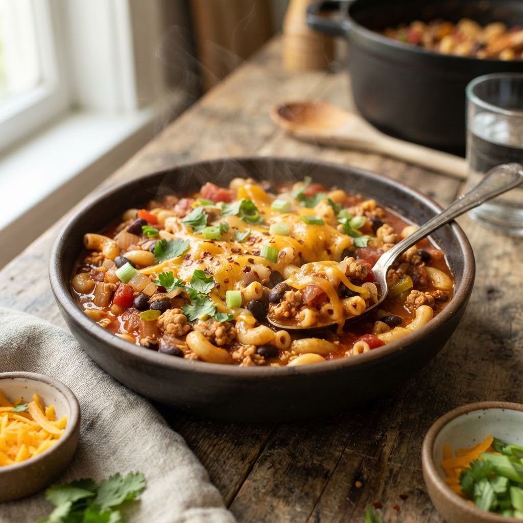 High-Protein Turkey Chili Mac