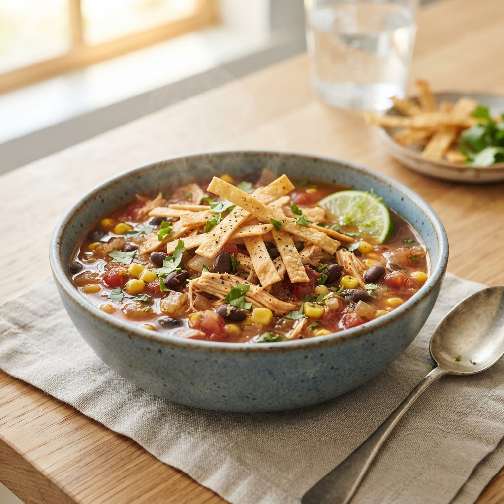 Zesty Lime and Black Bean Chicken Soup