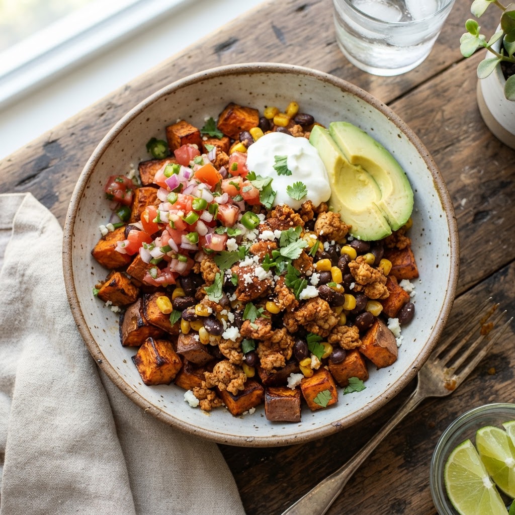 Turkey Taco Sweet Potato Bowls