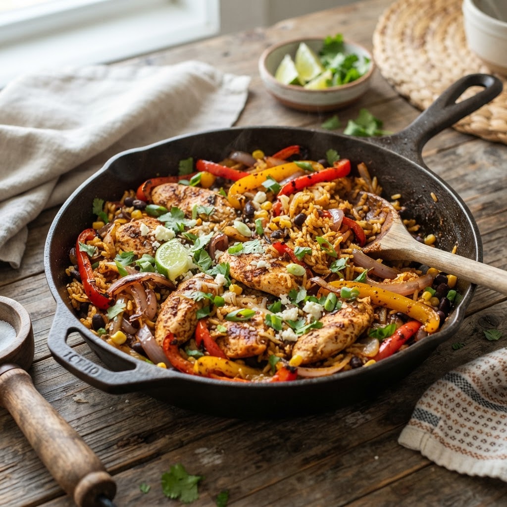 Chicken Fajita Rice Skillet