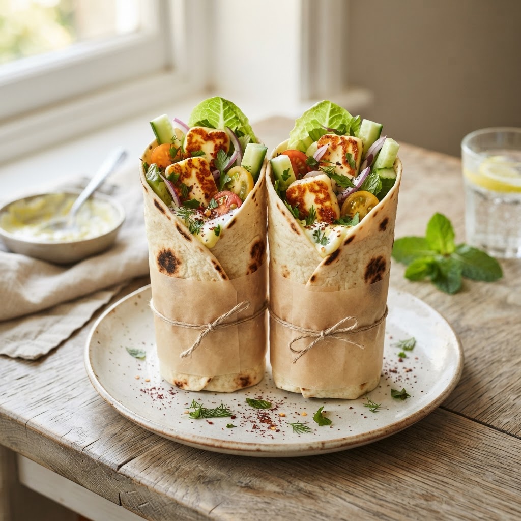 Grilled Halloumi Wraps