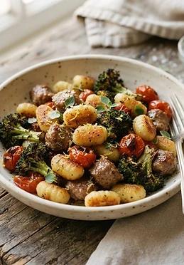 Roasted Gnocchi and Italian Sausage Sheet Pan Bake