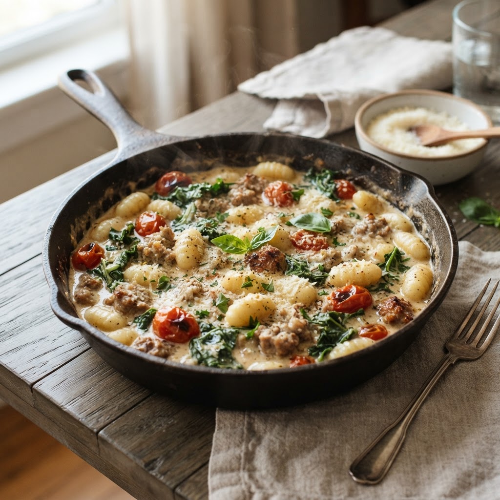 One-Pot Sausage Kale Gnocchi