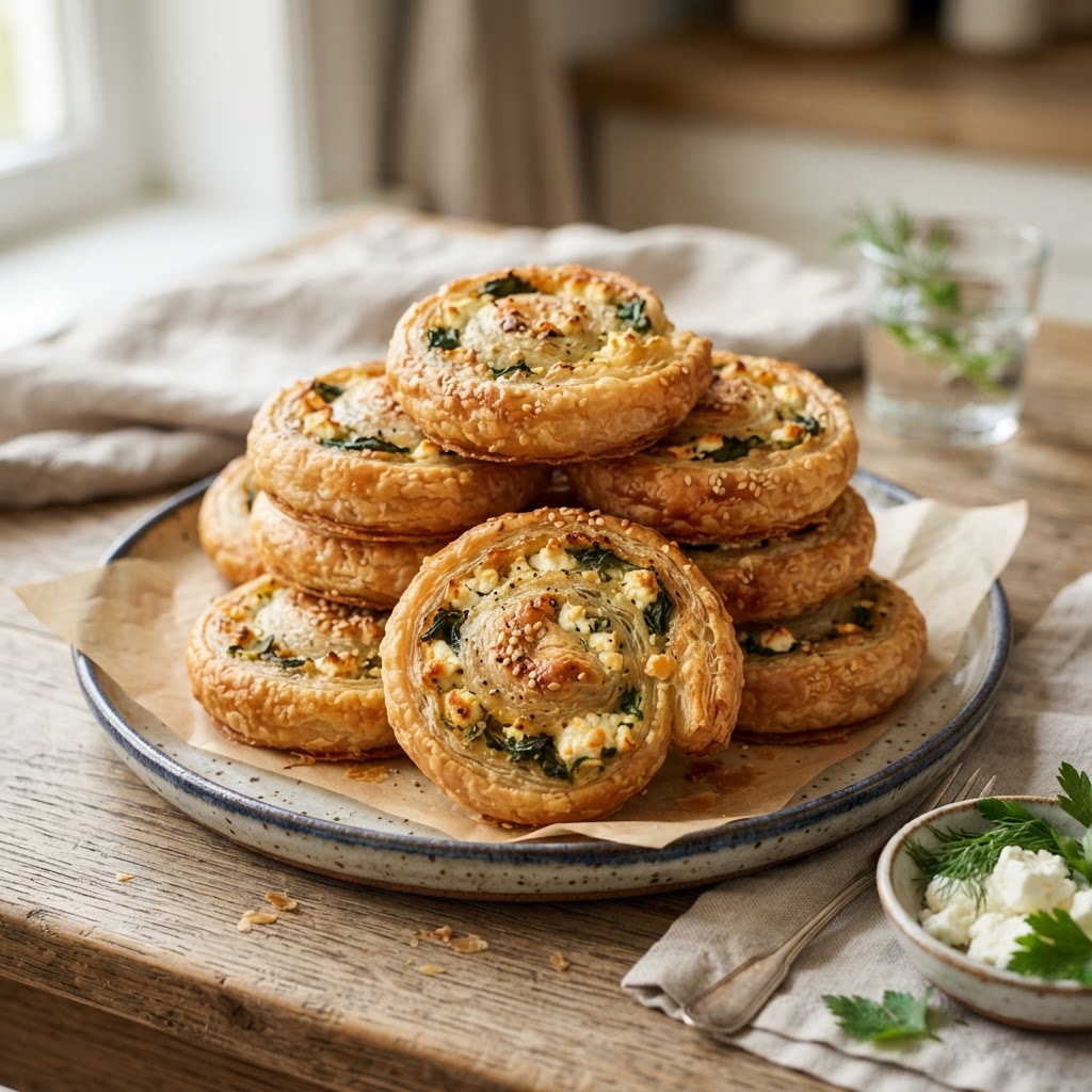 Baked Spinach Feta Pinwheels