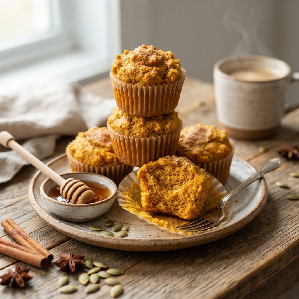 Pumpkin Cottage Cheese Muffins