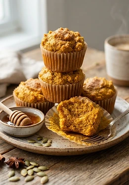 Pumpkin Cottage Cheese Muffins