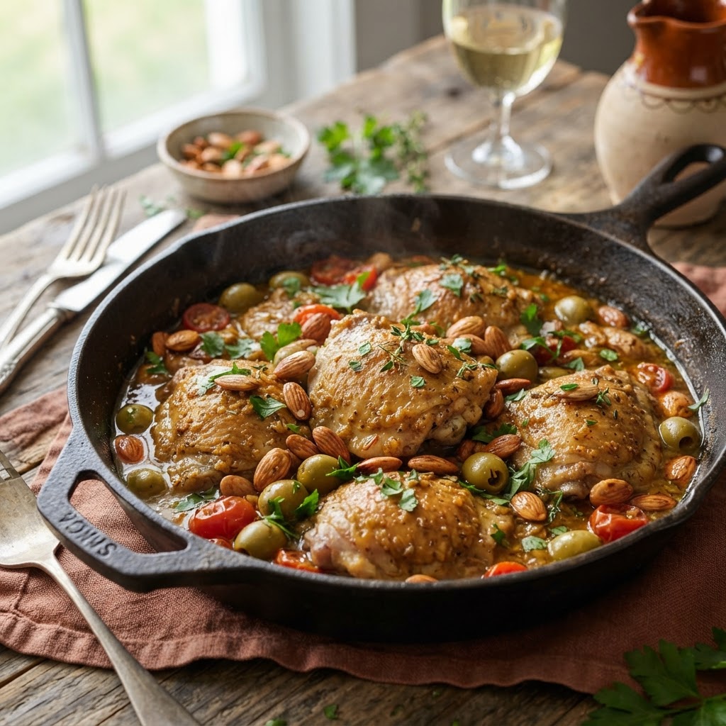 Spanish Almond Chicken with Green Olives