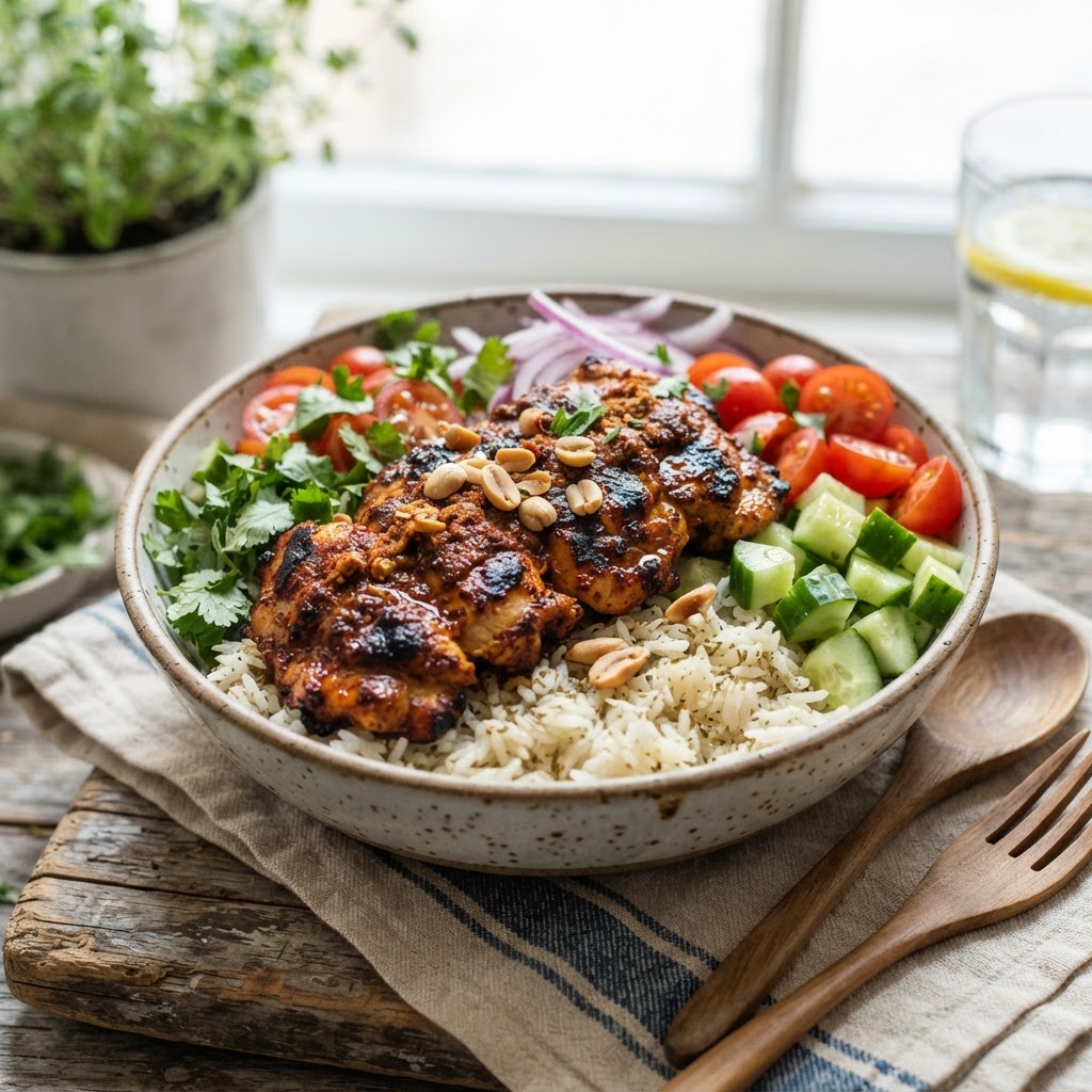 Suya Chicken Rice Bowls
