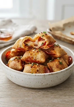 Hot Honey Pepperoni Pizza Rolls