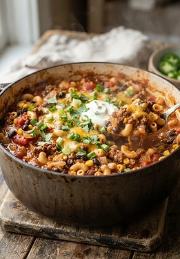 One-Pot Chili Mac with Black Beans