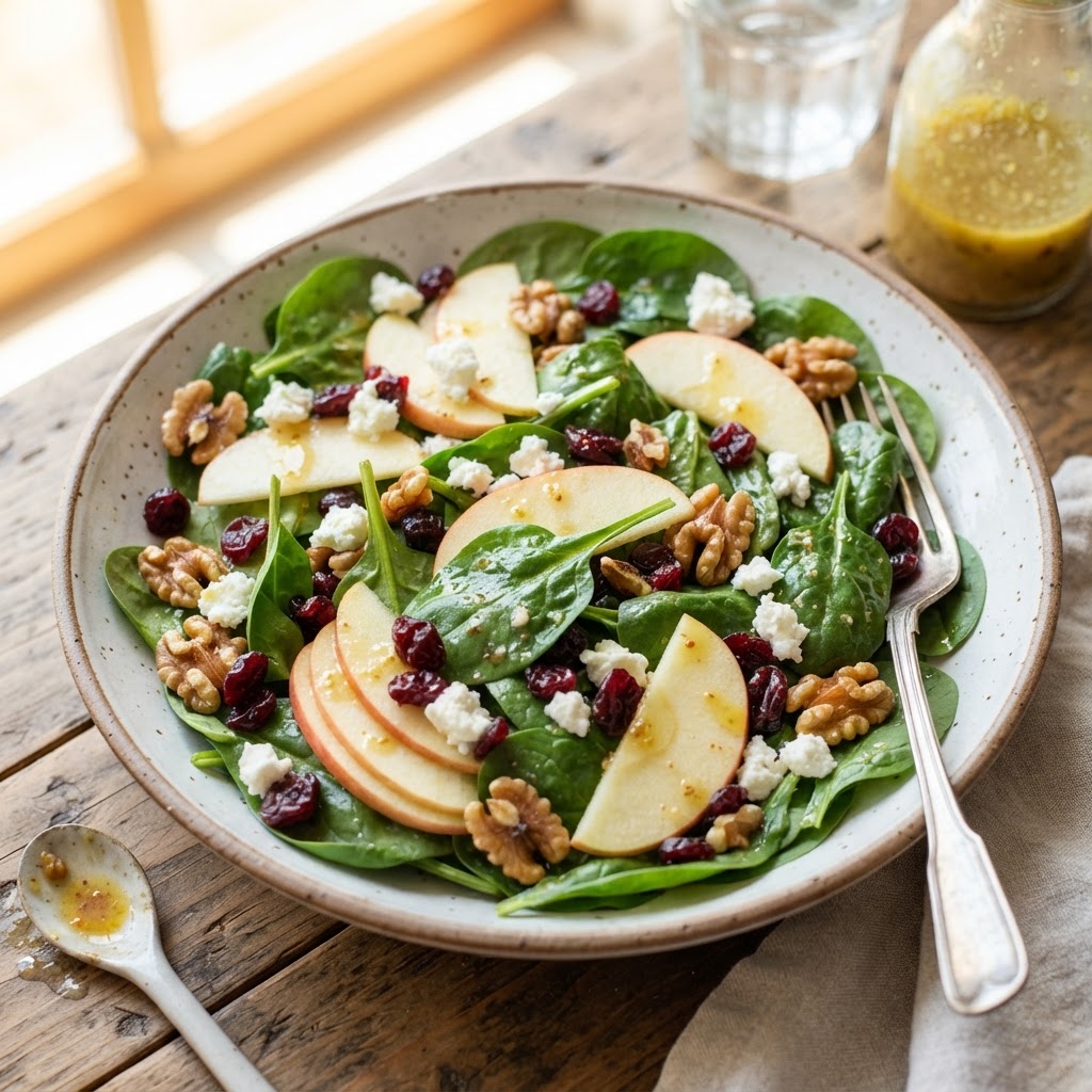 Apple Walnut Spinach Salad