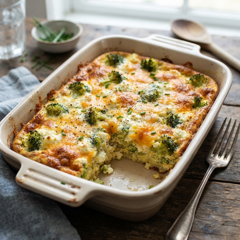 Cottage Cheese Broccoli Egg Bake