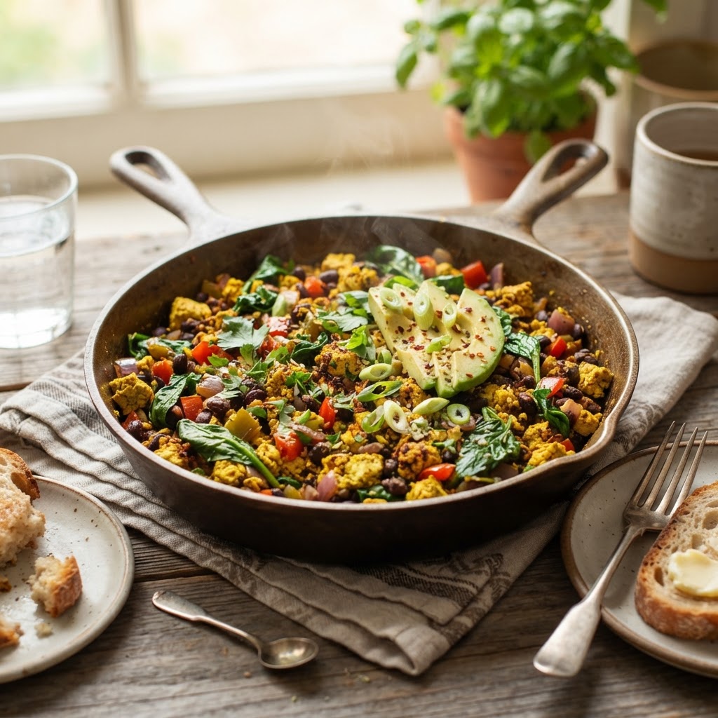 Tofu Scramble with Black Beans