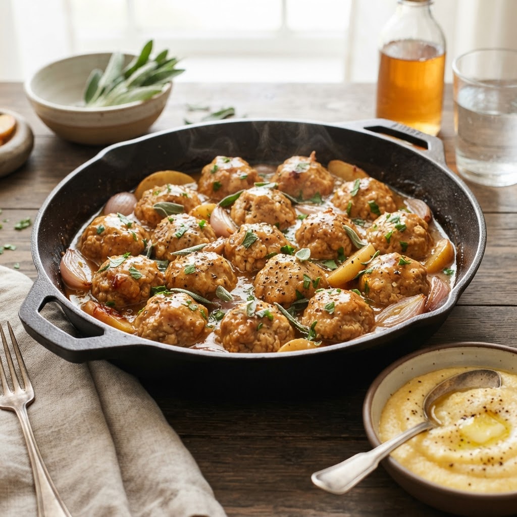 Apple Cider Chicken Meatballs